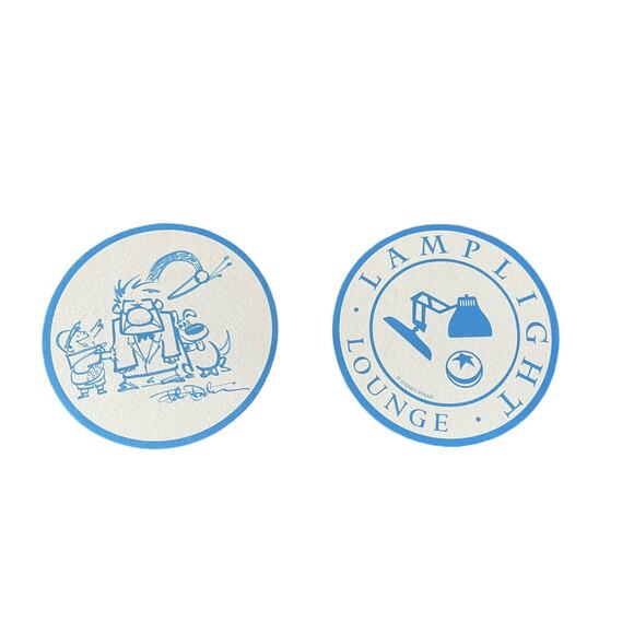 Lamplight Lounge Coaster Disneyland California Adventures Pixar Restaurant 2pc - Picture 1 of 8